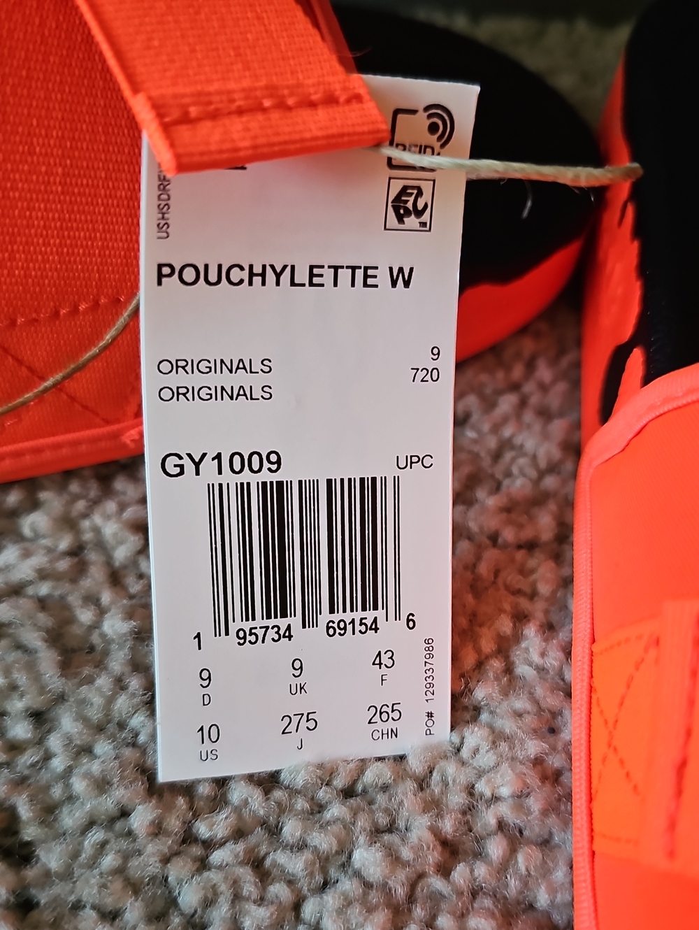 New Adidas Orange Flip Flops with Removal Pouch. - Picture 7 of 7